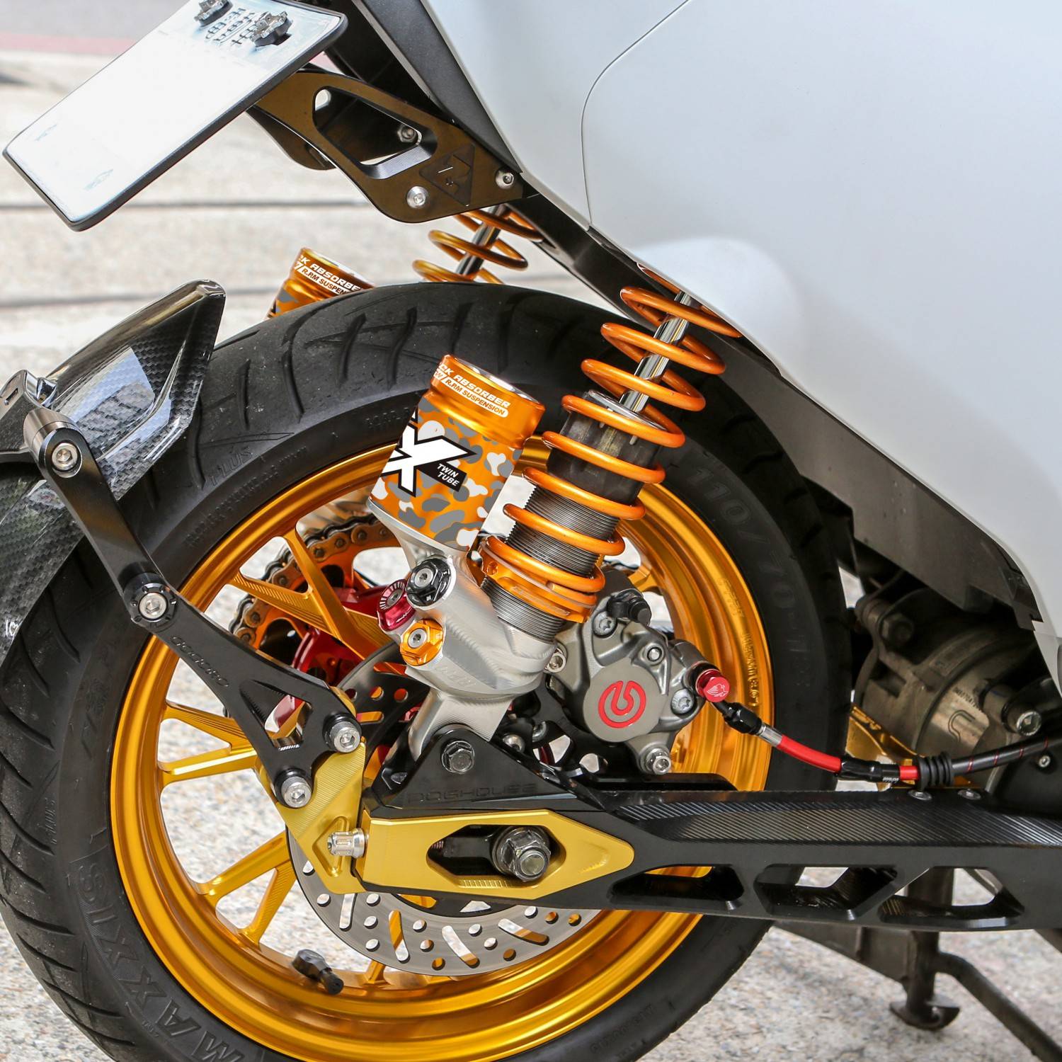 EX 複筒式全可調高低速 氣瓶正叉後避震器 電動車系專用