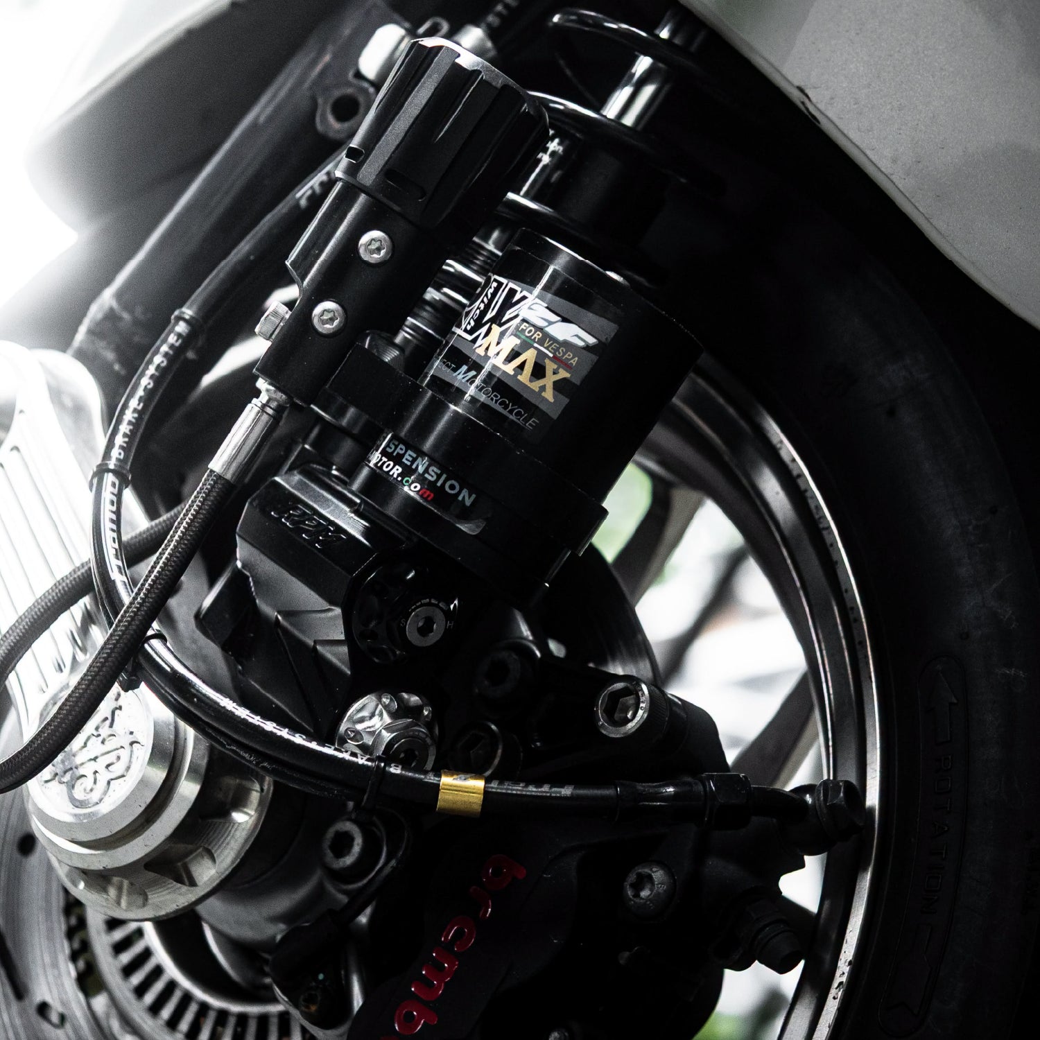 RW-ZF-MAX 伸壓側複筒氣瓶前叉 含油壓調整器 VESPA專用